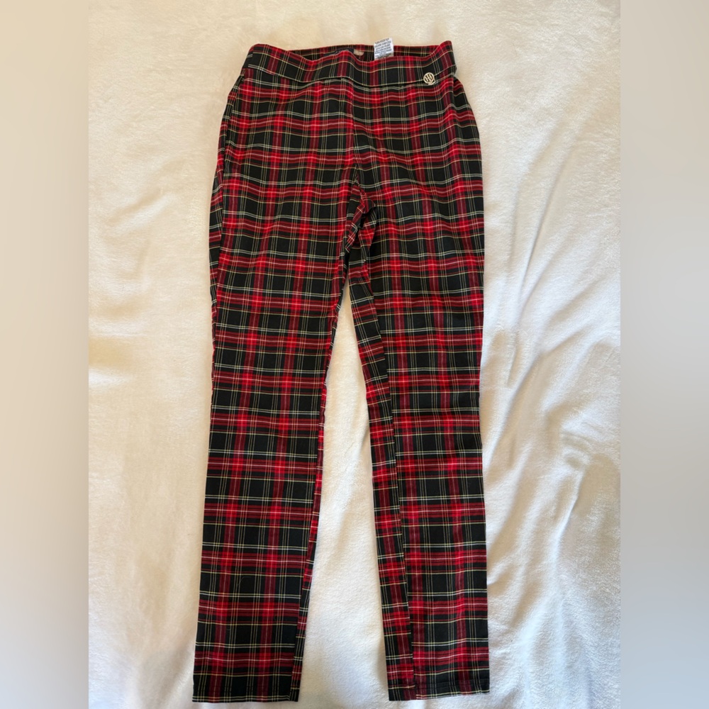 Tommy Hilfiger Red and Black Plaid Pants. Size 8.